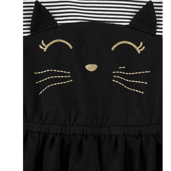 Baby Girls Halloween Black Cat Tutu Dress Size 12 mo 18 mo 24 months Stripes NWT - Picture 3 of 3